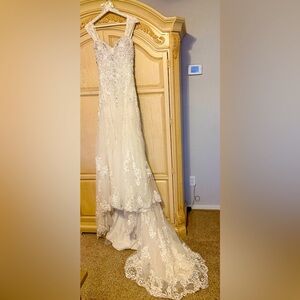 Kenneth Winston Beaded Lace Wedding Gown size 4